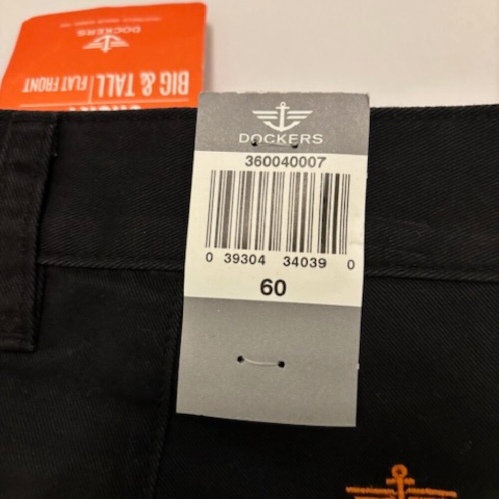 Dockers Pacific Collection NWT Flat Front Black Brushed Cotton Size 60 - Picture 4 of 6